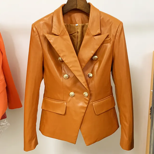 Ladies Suit Brown Leather Jacket Brown - Shop at LoveMi