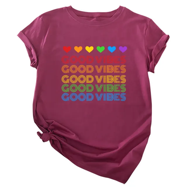 Love Short sleeved T shirt Women Red Wine - Shop at LoveMi