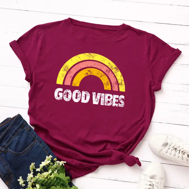 European And American Women's Loose Round Neck Short Sleeves Wine Red - Shop at LoveMi