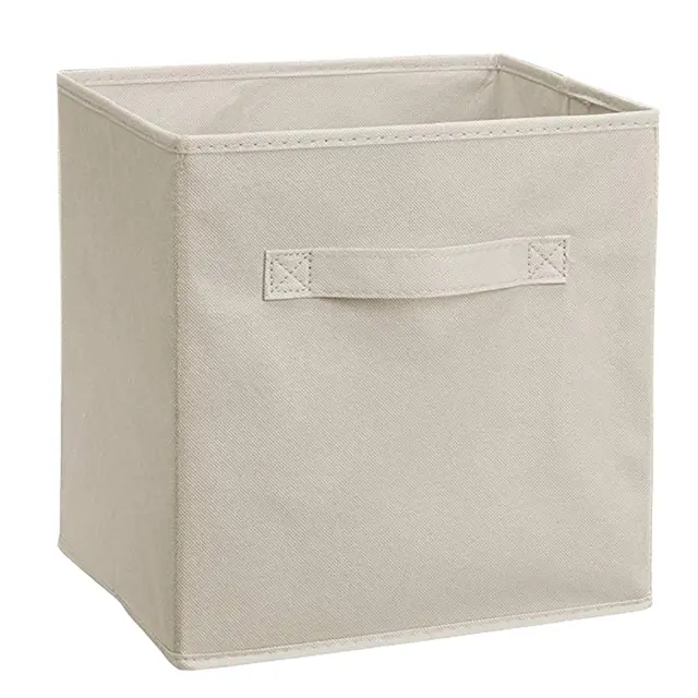 Solid Color Lid Storage Box Wardrobe Storage Box Fabric Toy Storage Box Drawer Box Sundries Basket 27 27 28 White - Shop at LoveMi