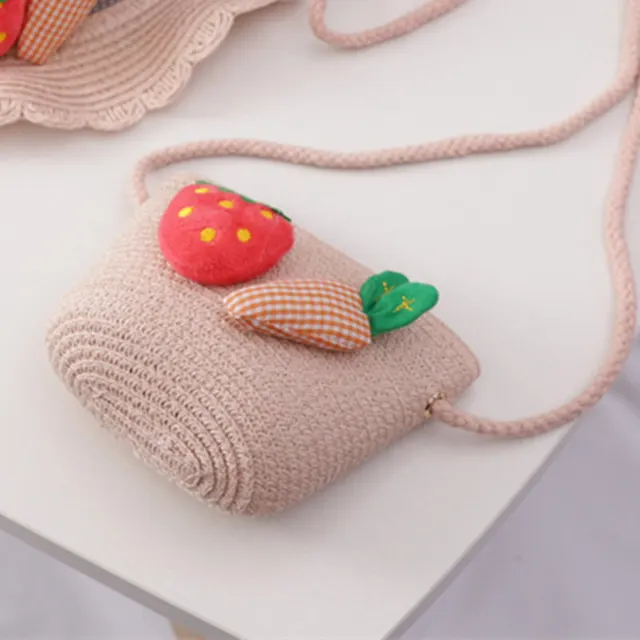 Summer Baby Flower Breathable Hat Straw Hat With Handbag Bags - Shop at LoveMi