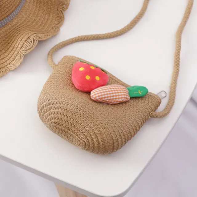 Summer Baby Flower Breathable Hat Straw Hat With Handbag Bags - Shop at LoveMi