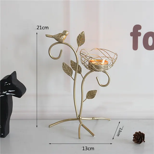 Golden Bird Dining Table Tabletop Candle Holder - Shop at LoveMi