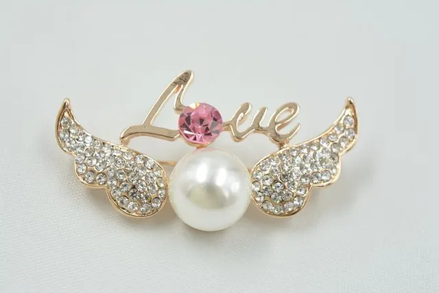 Fashion Star With Angel Wings Brooch Main Picture Color Pearl - Shop at LoveMi