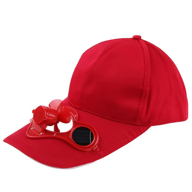 Sunscreen Solar Powered Fan Hat Summer Outdoor Sport Hats Sun Protection Cap With Solar Cool Fan Bicycling Climbing Baseball Cap Red - Shop at LoveMi