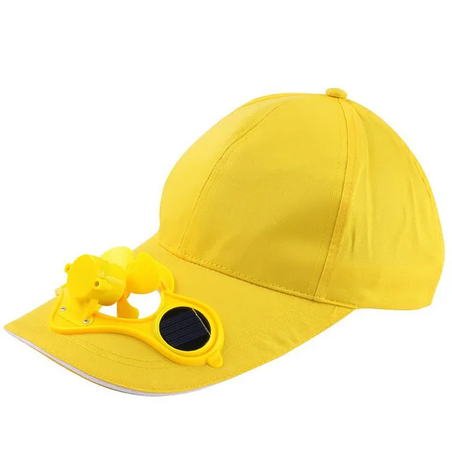 Sunscreen Solar Powered Fan Hat Summer Outdoor Sport Hats Sun Protection Cap With Solar Cool Fan Bicycling Climbing Baseball Cap Yellow - Shop at LoveMi