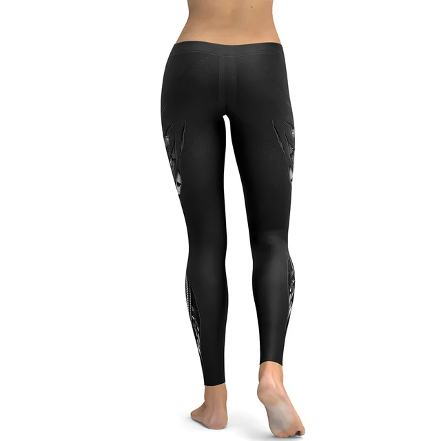 Mechanical Print Leggings Summer New Style All Match Slim Pencil Feet Pants Black - Shop at LoveMi