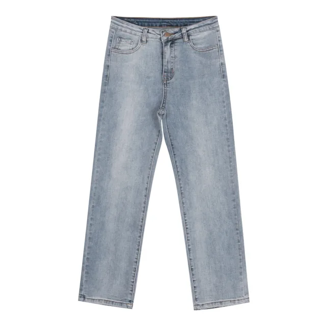 Women's Light Colored Washed Feet Pants Slim Jeans Blue - Shop at LoveMi