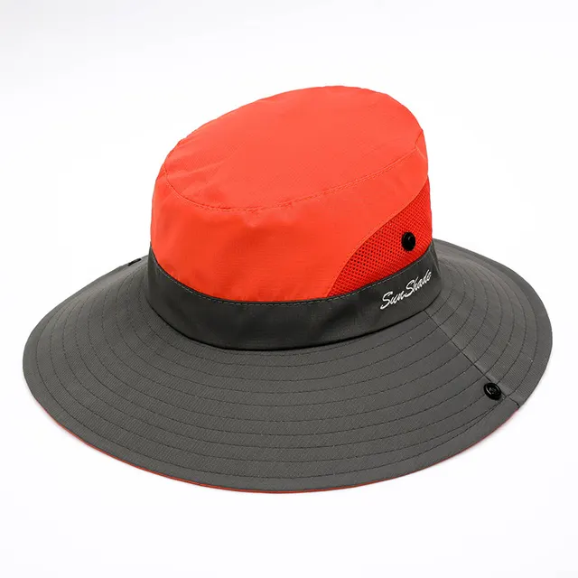 Outdoor Sun Hat With Large Side Shading In Summer The Back Space Is Orange - Shop at LoveMi