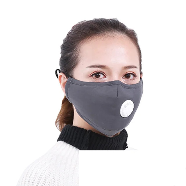 Fashion Thicken Anti Wind Mouth Muffle Anti Air Pollution Mouth Mask With Filter Grey - Shop at LoveMi