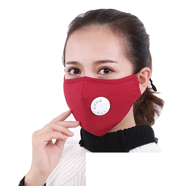 Fashion Thicken Anti Wind Mouth Muffle Anti Air Pollution Mouth Mask With Filter Wine Red - Shop at LoveMi
