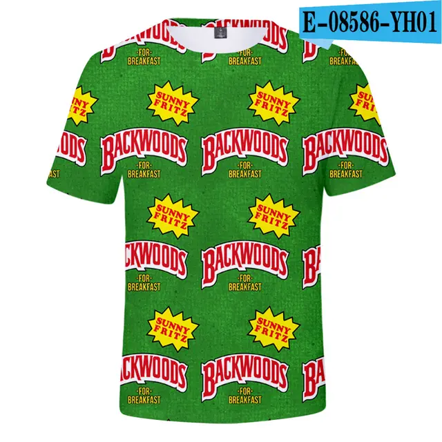 European And American Trend Cigar 3D Digital Printing Trend Men's And Women's Short Sleeves Green - Shop at LoveMi