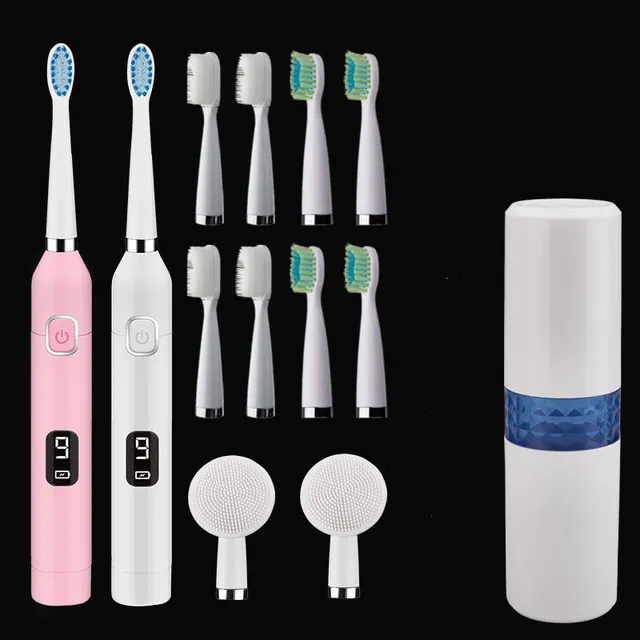 Family Set Electric Toothbrush Adult Rechargeable Acoustic Wave As Shown - Shop at LoveMi