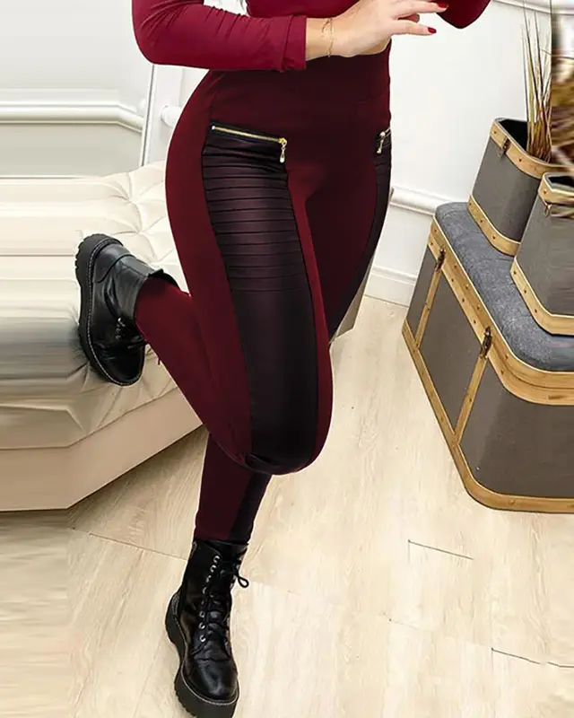 European And American Women's New Black Trousers Wine Red - Shop at LoveMi
