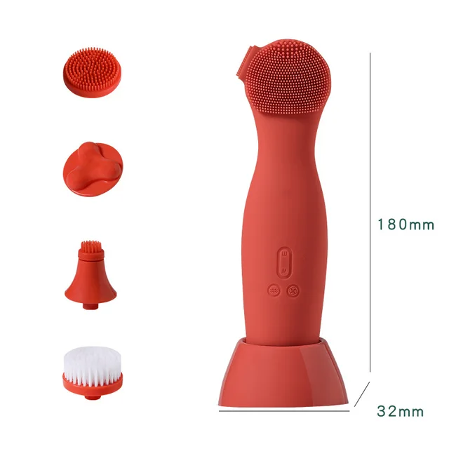 Multifunctional Electric Silicone Cleansing Instrument Orange - Shop at LoveMi