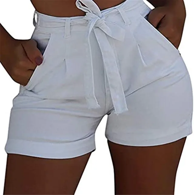 Women's Plus Size Net Red Ripped Denim Shorts White - Shop at LoveMi