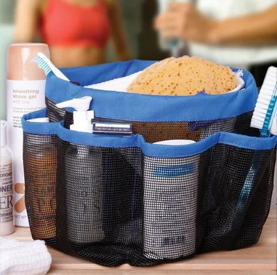 Shower Mesh Basket Bag 8 Pocket Quick Dry Breathable Caddy Tote Bathroom Dorm CA Blue - Shop at LoveMi