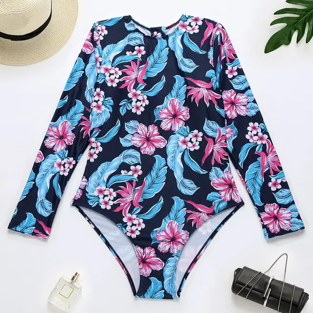 European And American Surfing Suit One piece Swimsuit Dark Blue - Shop at LoveMi