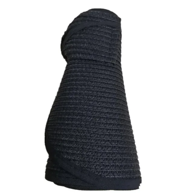 Straw Hat Rollable And Foldable Empty Top Hat Black - Shop at LoveMi