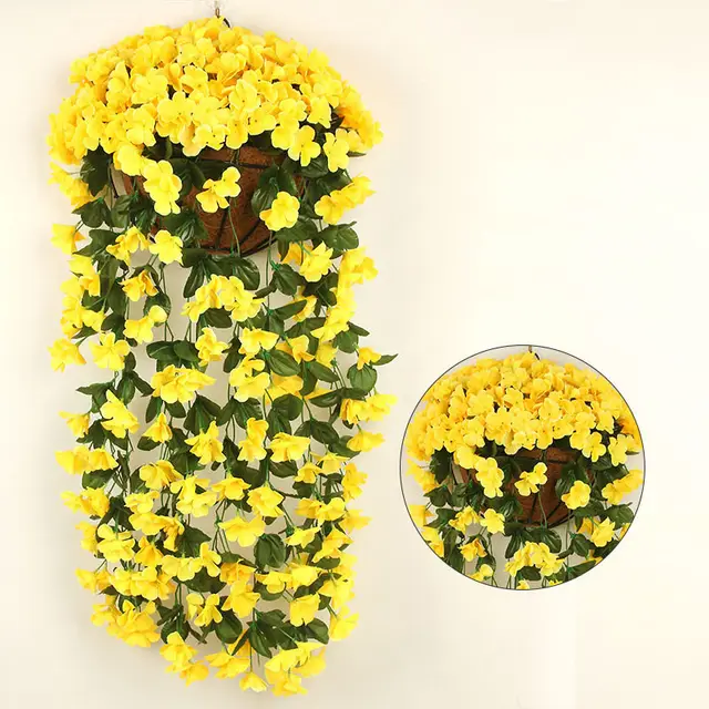 Chlorophytum Decoration Fake Flowers On Balcony Yellow - Shop at LoveMi