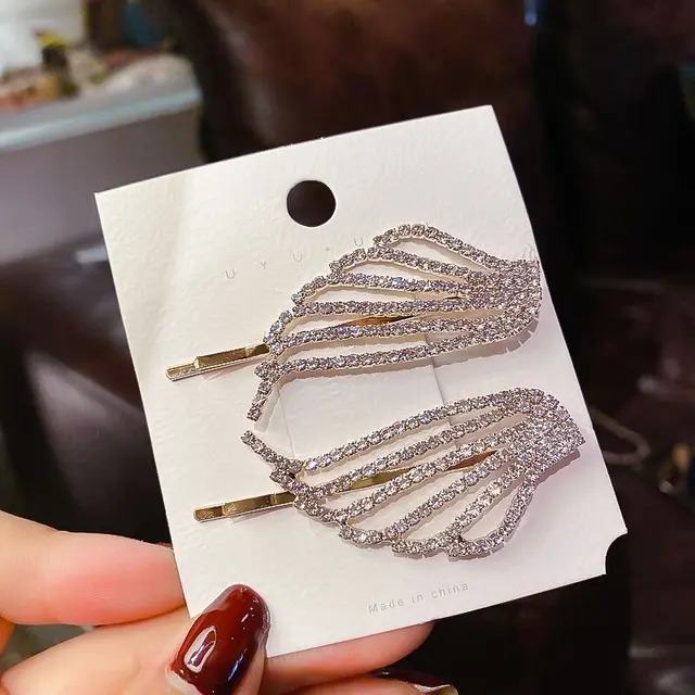 Wings Rhinestone Hairpin Side Girl Headdress Gold - Shop at LoveMi
