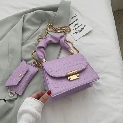 Summer Small Bag Female Bag 2 All Match Chain Shoulder Messenger Bag Purple - Shop at LoveMi