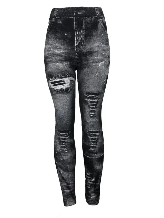 Foreign Trade Denim Leggings Women Black - Shop at LoveMi