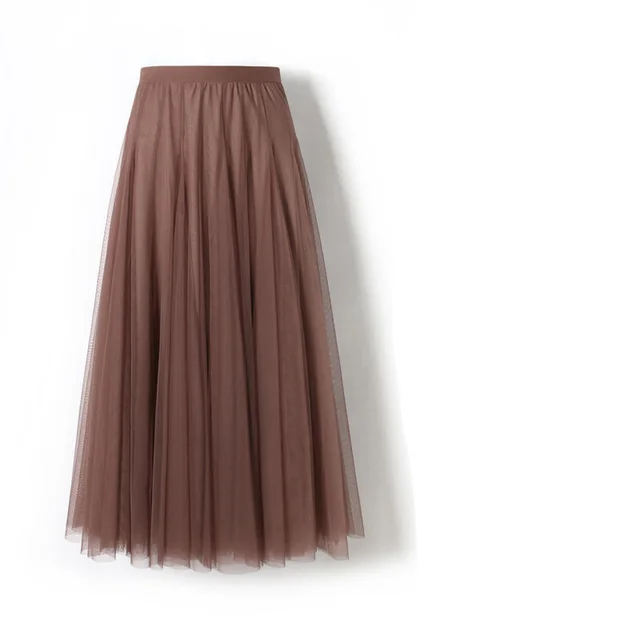 Half length Skirt Women Fall Winter Over the Knee Long Skirt With Sweater High Waist A line Champagne - Shop at LoveMi
