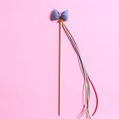 Three Dimensional Bow Rainbow Tassel Bells Fairy Cat Blue - Shop at LoveMi