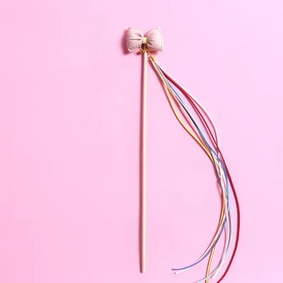 Three Dimensional Bow Rainbow Tassel Bells Fairy Cat Pink - Shop at LoveMi