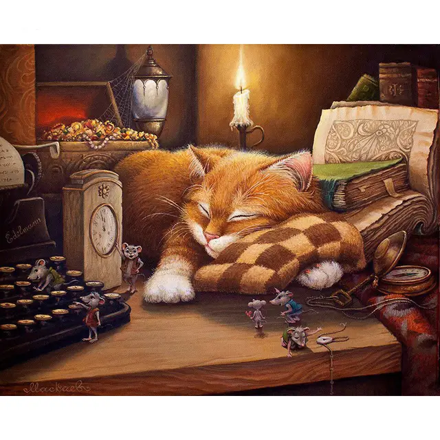 Cat DIY Painting By Numbers Wall Art Picture Home Decor Acrylic Paint By Numbers For Gift 74 Sleepy Cats - Shop at LoveMi