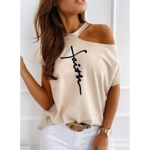 European Style Solid Color Short Sleeved Casual T shirt Women Summer New Round Neck Loose Blouse Khaki - Shop at LoveMi