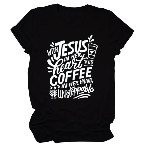Letter Casual Loose Street Fashion Short Sleeve T shirt Black White - Shop at LoveMi