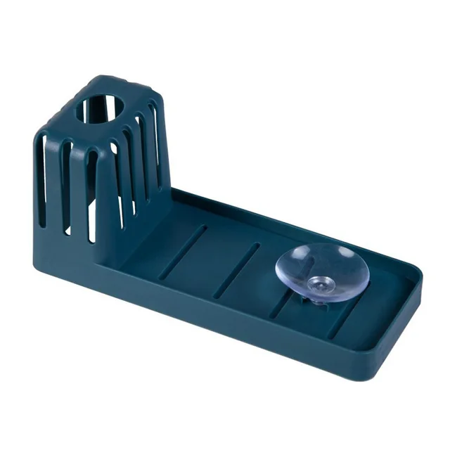 Sink Suction Cup Rack Cleaning Brush Rack Drain Kitchen Non Perforated Sponge Spoon Soap Storage Rack Blue - Shop at LoveMi
