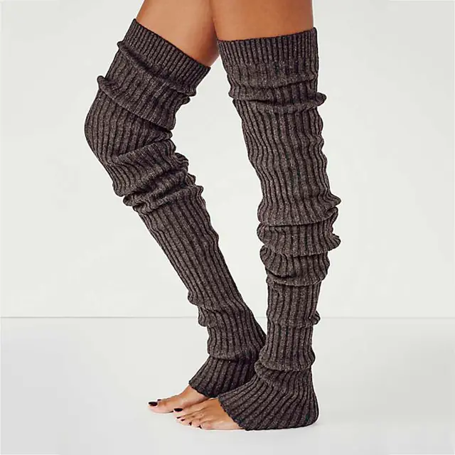 Over The Knee Socks Sports Protection Warm Socks Brown - Shop at LoveMi