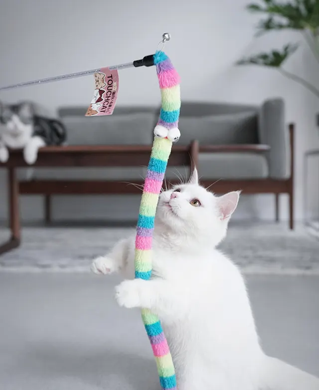 Funny Cat Toy With Bell, Funny Cat Pole, Caterpillar, Cat Toy Purple - Shop at LoveMi