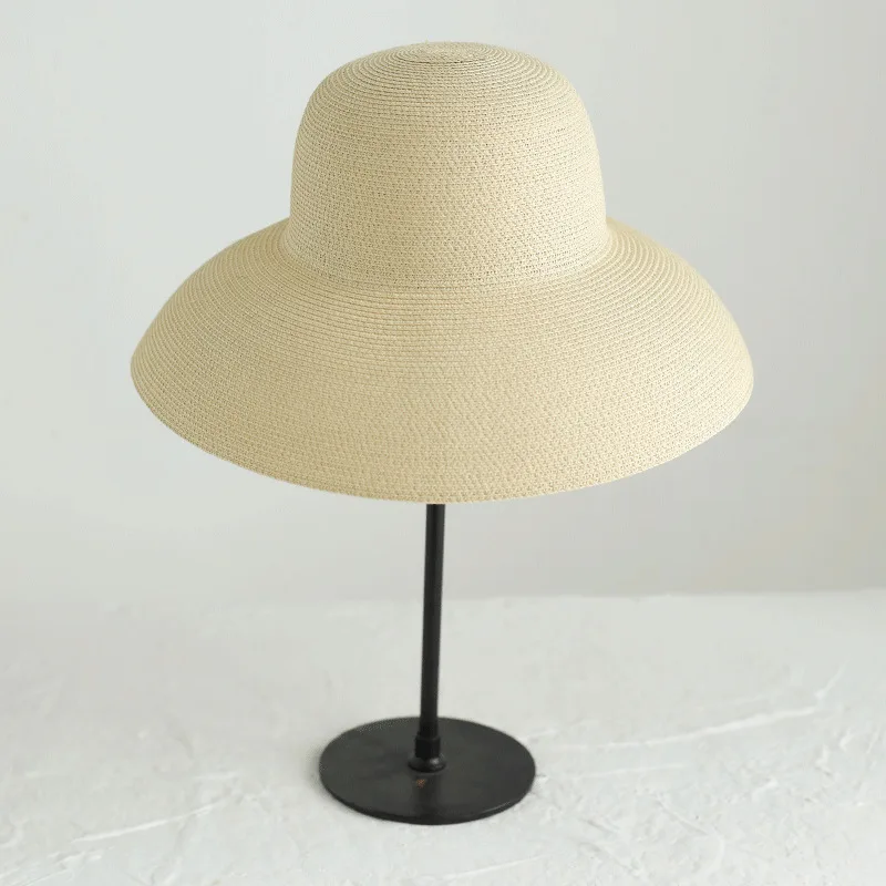 Sun Protection Hepburn Wind Sun Hat Holiday Beach Hat - Beige