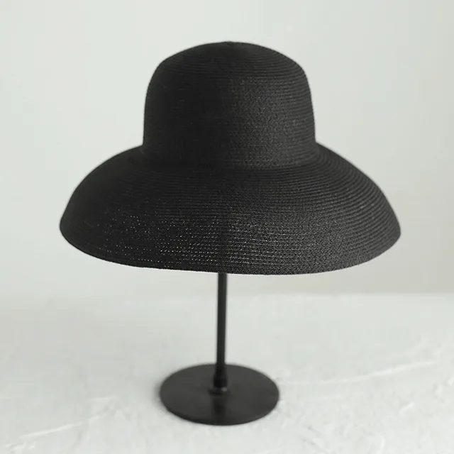 Sun Protection Hepburn Wind Sun Hat Holiday Beach Hat Black - Shop at LoveMi