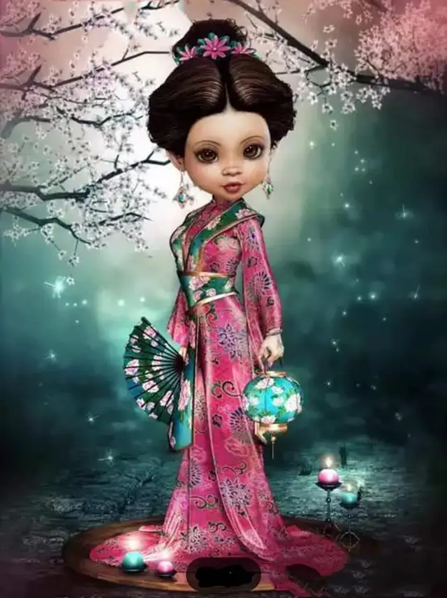 New Style Usa Popular Diamond Embroidery Full Cartoon Girl 5D Black - Shop at LoveMi