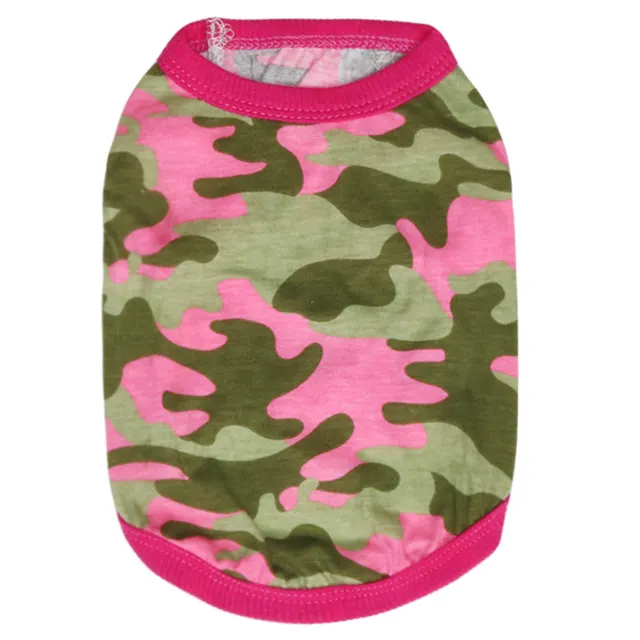 Pet Clothes Dog Clothes Cotton Yellow Woodland Camouflage Dog Clothes Vest Teddy Pet Clothes Spring And Summer Rose Red - Shop at LoveMi