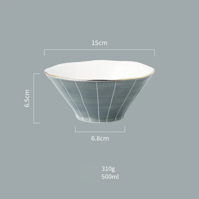 Noodle Soup Bowl Ceramic Ceremonial Tableware - Dark Grey