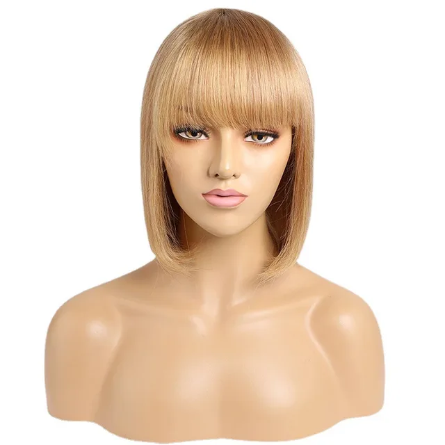 European and American Wig Medium Length Straight Hair Gold - Shop at LoveMi