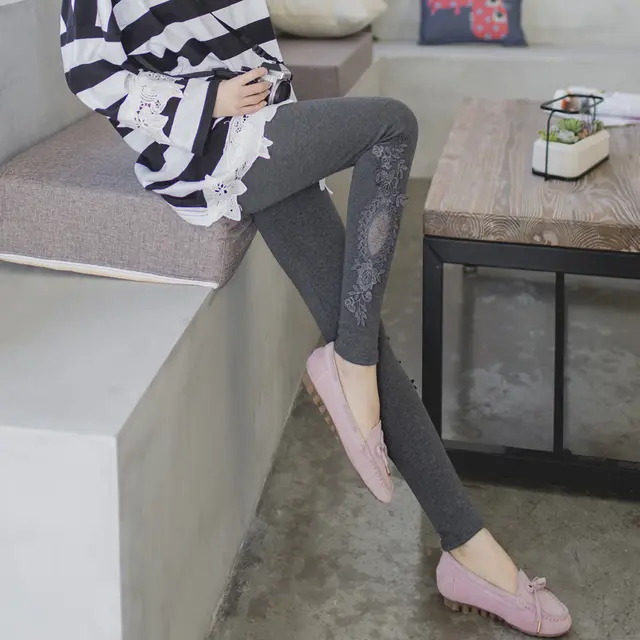XS 7XL Leggings Women Cotton Lace Decoration Leggings Leggins Plus Size Long Leggings - Shop at LoveMi
