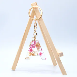 Resin Purple Epoxy English Keychain - Purple