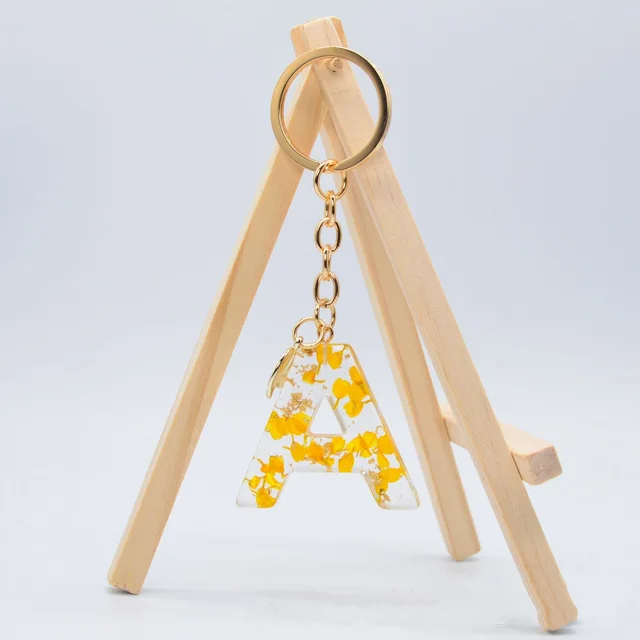 Resin Purple Epoxy English Keychain Yellow - Shop at LoveMi