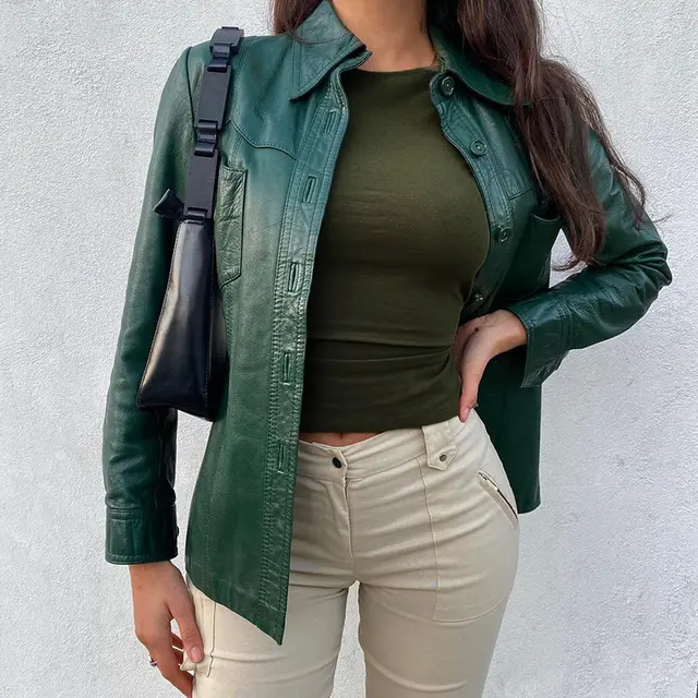 Solid Color Slim Round Neck Sexy Waist Strapless Vest Green - Shop at LoveMi