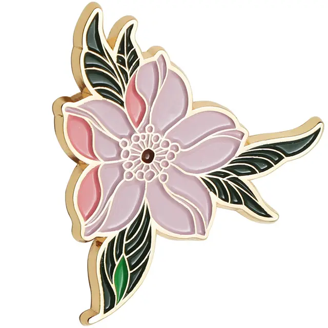 Lovely National Style Small Fresh Enamel High end Simple Female Brooch Personality Original Cherry Blossom Brooch Powder - Shop at LoveMi