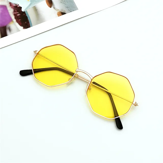 Round Irregular Girl Line Ins Ocean Film Sunglasses Female Sunglasses Men's Korean Style Trend Yellow - Shop at LoveMi