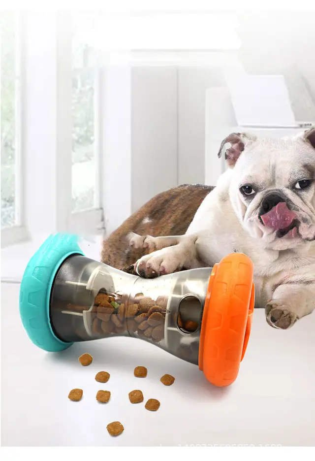 Pet Food Leakage Toy Dog Toy Leakage Ball Bite Resistant Slow Cat Blue Orange - Shop at LoveMi