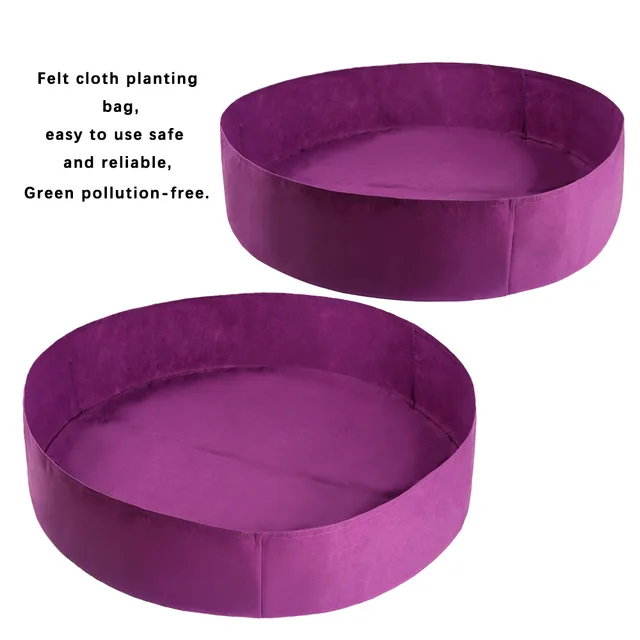 Felt Planting Bag Flower Garden Round Vegetable Nursery Bag Nursery Nutrition Plant Bucket Purple - Shop at LoveMi